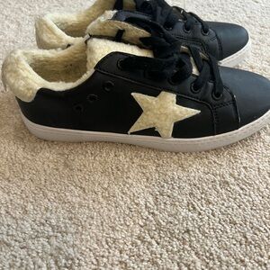 Black Sneakers with White Star Accent